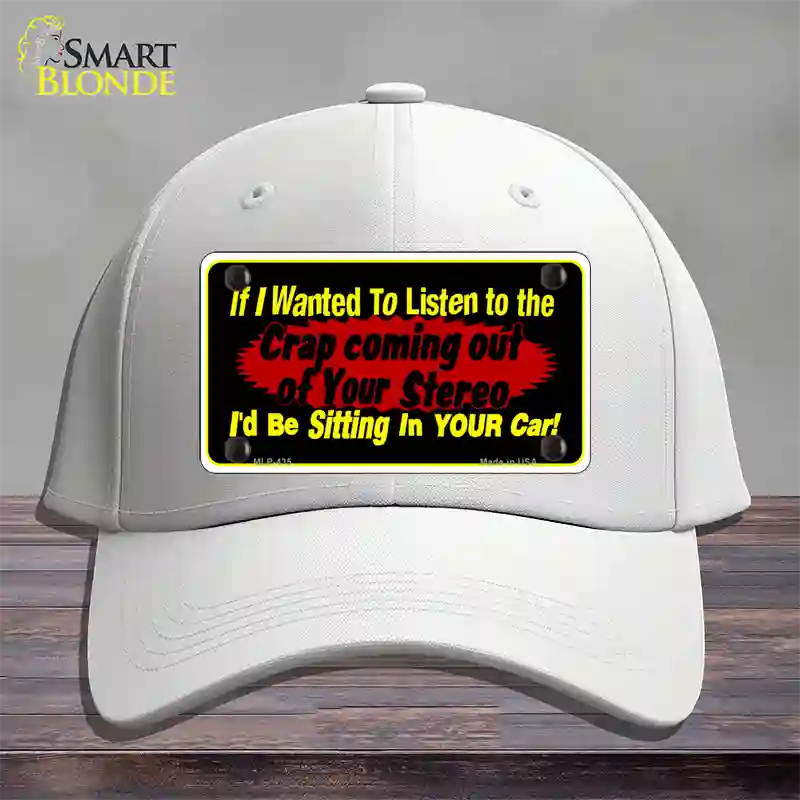 The Crap From Your Stereo Novelty License Plate Hat Cotton / White