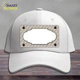 Scallop Tan White Polka Dot Novelty License Plate Hat Cotton / White