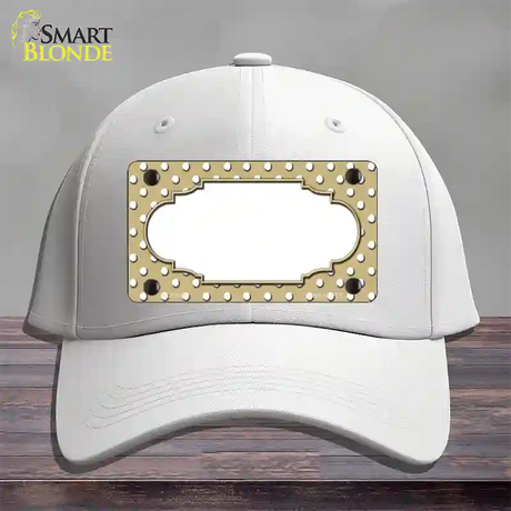 Scallop Gold White Polka Dot Novelty License Plate Hat Cotton / White