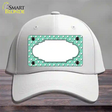 Scallop Mint White Polka Dot Novelty License Plate Hat Cotton / White