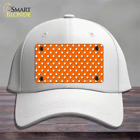 Orange Polka Dot Novelty License Plate Hat Cotton / White