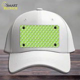 Lime Green Polka Dot Novelty License Plate Hat Cotton / White