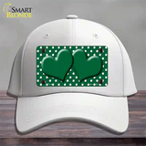 Green White Polka Dot Center Hearts Novelty License Plate Hat Cotton / White