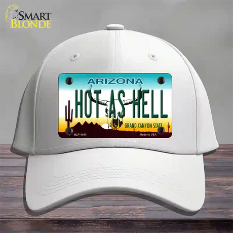 Hot As Hell Arizona Novelty License Plate Hat Cotton / White