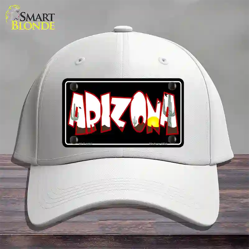 Arizona Black Novelty License Plate Hat Cotton / White