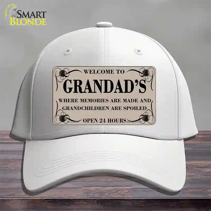 Welcome To Grandads Novelty License Plate Hat Cotton / White