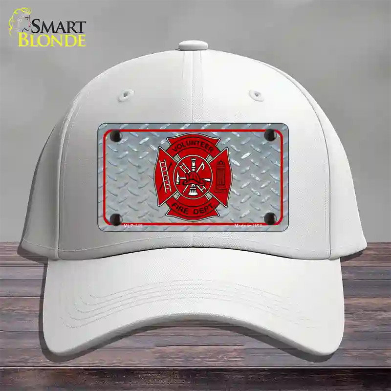 Volunteer Fire Dept Novelty License Plate Hat Cotton / White