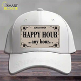 Happy Hour Any Hour Novelty License Plate Hat Cotton / White