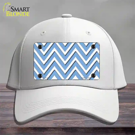 Light Blue White Large Chevron Novelty License Plate Hat Cotton / White