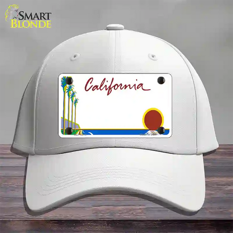 California Palm Trees State Blank Novelty License Plate Hat Cotton / White