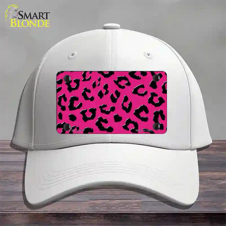 Pink Black Cheetah Novelty License Plate Hat Cotton / White