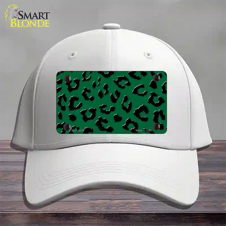 Green Black Cheetah Novelty License Plate Hat Cotton / White