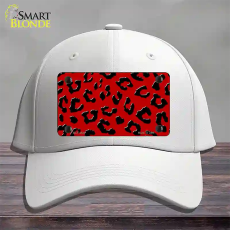 Red Black Cheetah Novelty License Plate Hat Cotton / White