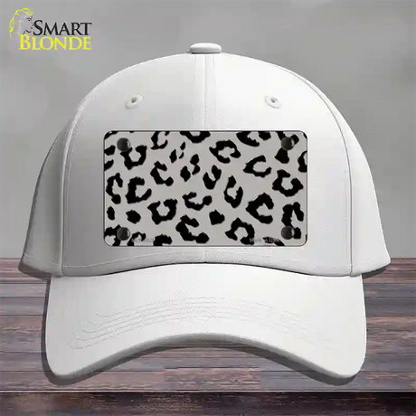 Grey Black Cheetah Novelty License Plate Hat Cotton / White