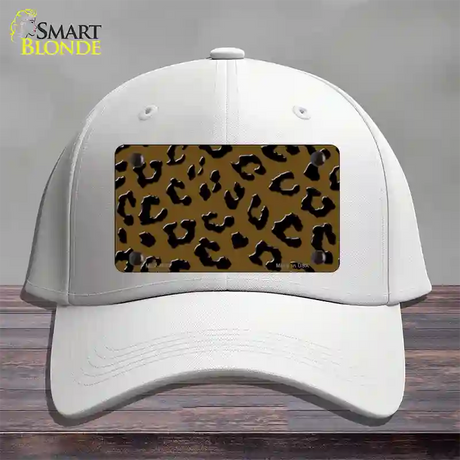 Brown Black Cheetah Novelty License Plate Hat Cotton / White