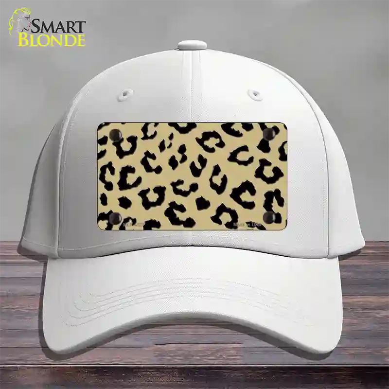 Gold Black Cheetah Novelty License Plate Hat Cotton / White