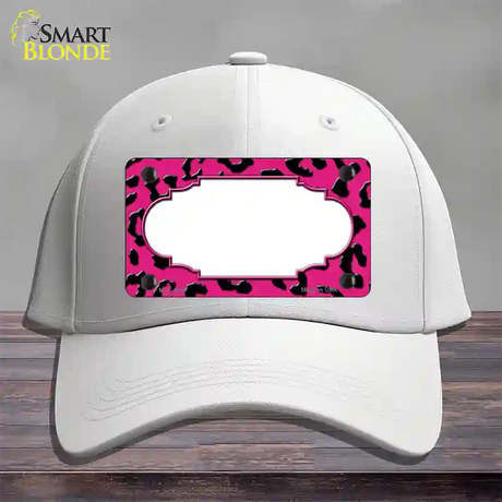 Pink Black Cheetah Scallop Novelty License Plate Hat Cotton / White