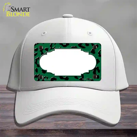 Green Black Cheetah Scallop Novelty License Plate Hat Cotton / White