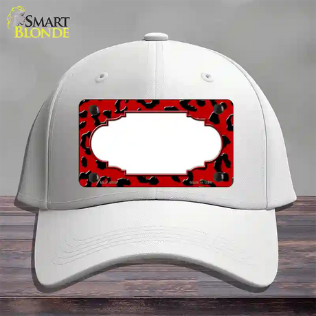 Red Black Cheetah Scallop Novelty License Plate Hat Cotton / White