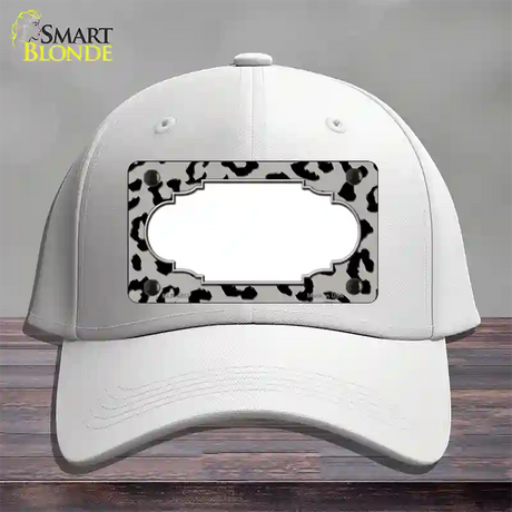 Grey Black Cheetah Scallop Novelty License Plate Hat Cotton / White