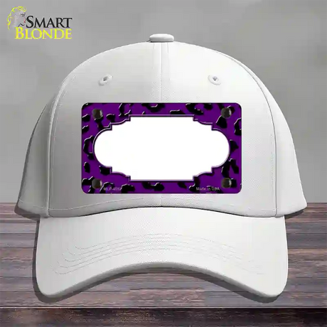 Purple Black Cheetah Scallop Novelty License Plate Hat Cotton / White