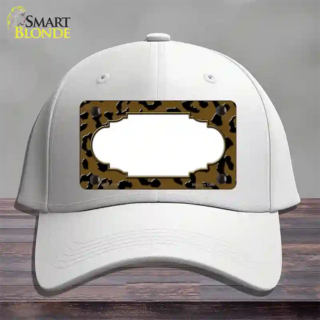 Brown Black Cheetah Scallop Novelty License Plate Hat Cotton / White