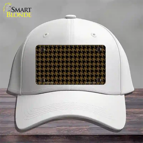 Brown Black Houndstooth Novelty License Plate Hat Cotton / White