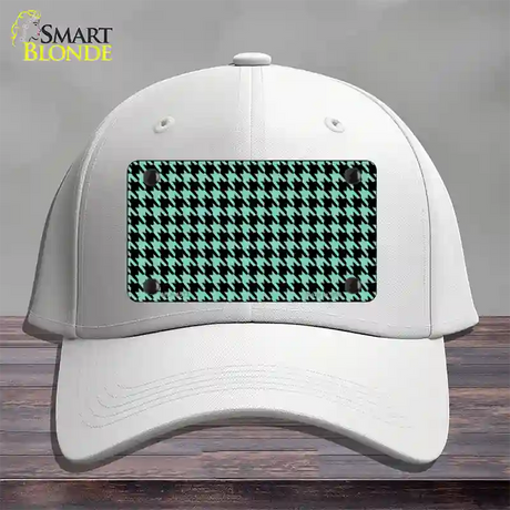 Mint Black Houndstooth Novelty License Plate Hat Cotton / White