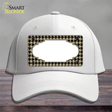 Gold Black Houndstooth Scallop Center Novelty License Plate Hat Cotton / White