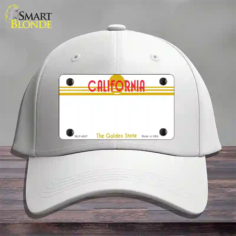 California Golden State Plate State Blank Novelty License Plate Hat Cotton / White