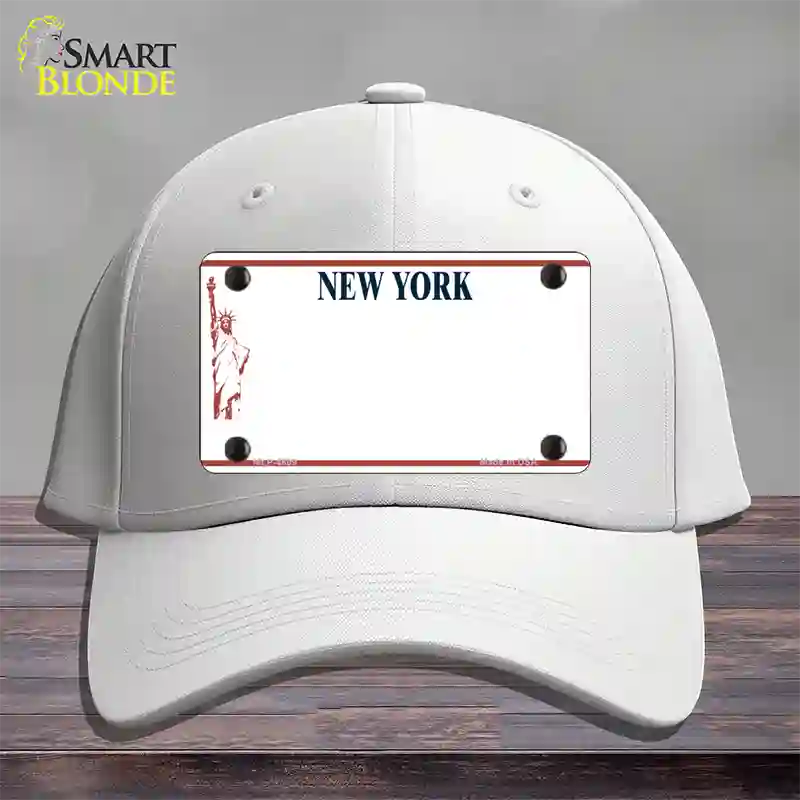 New York State Blank Novelty License Plate Hat Cotton / White