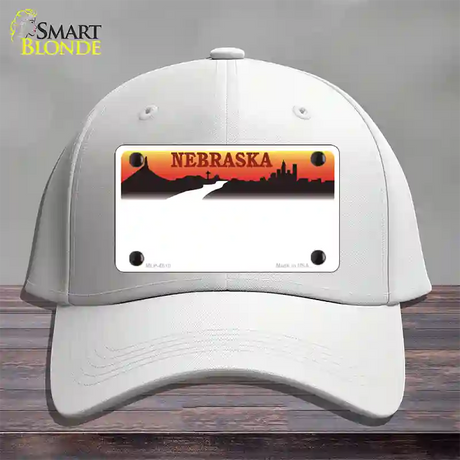 Nebraska Amber State Blank Novelty License Plate Hat Cotton / White