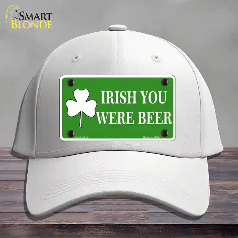 Irish You Were Beer Novelty License Plate Hat Cotton / White