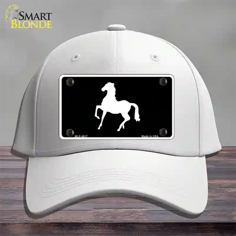 Horse Prancing Novelty License Plate Hat Cotton / White