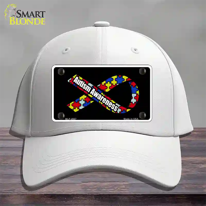 Autism Awareness Ribbon Novelty License Plate Hat Cotton / White