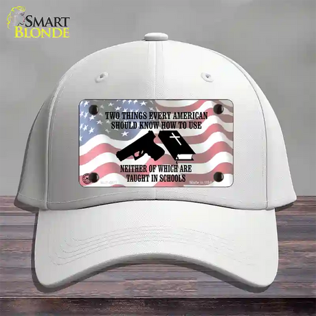 Every American Should Know Novelty License Plate Hat Cotton / White