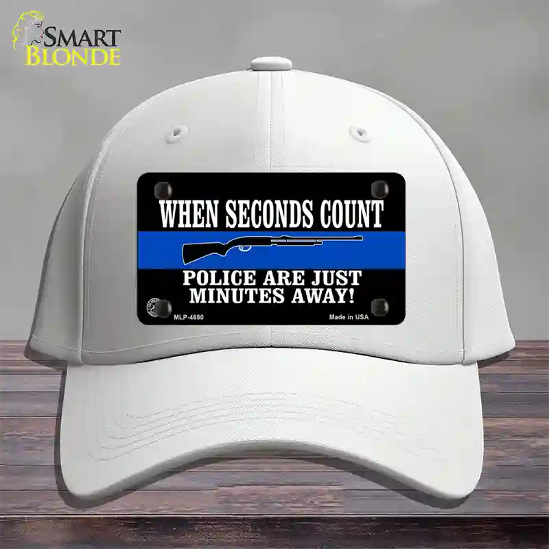 Police Are Just Minutes Away Novelty License Plate Hat Cotton / White