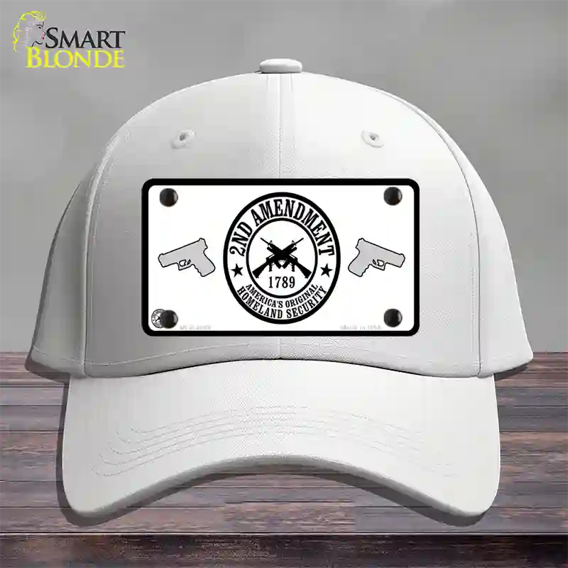 2nd Amendment Novelty License Plate Hat Cotton / White