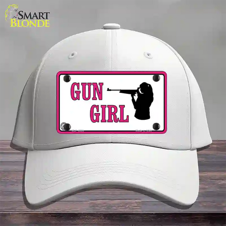 Gun Girl Novelty License Plate Hat Cotton / White