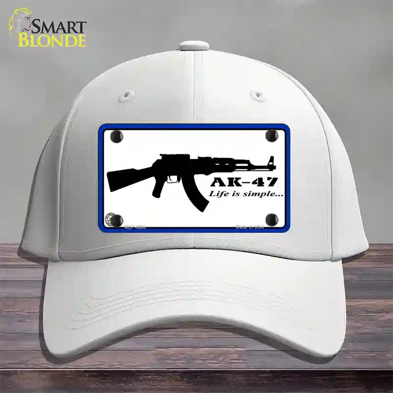 Life Is Simple Novelty License Plate Hat Cotton / White