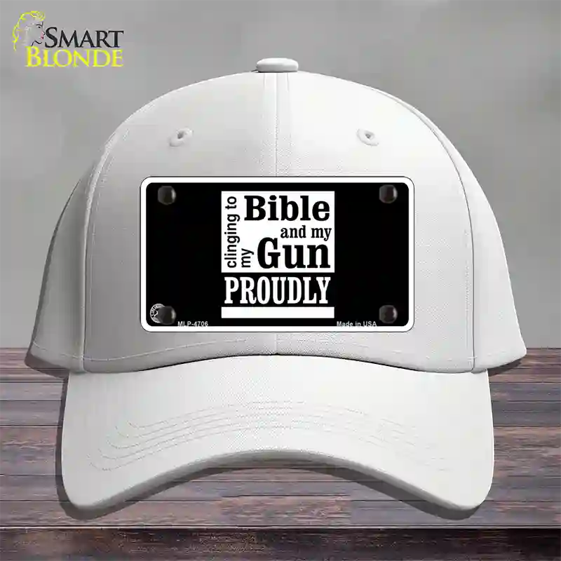 My Bible And My Gun Novelty License Plate Hat Cotton / White