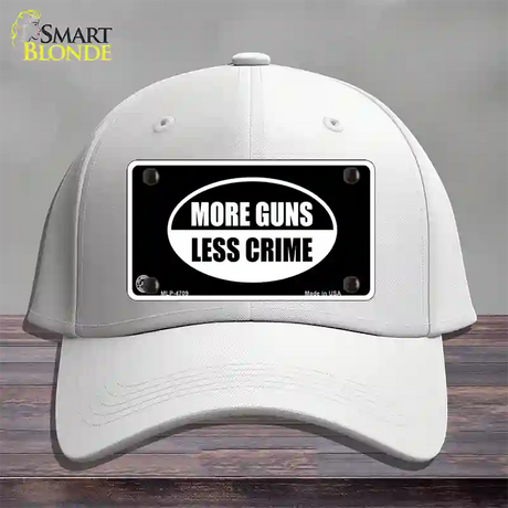 More Guns Less Crime Novelty License Plate Hat Cotton / White