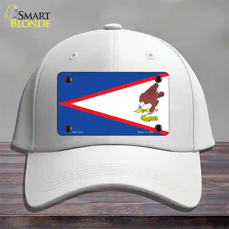 American Samoa Flag Novelty License Plate Hat Cotton / White