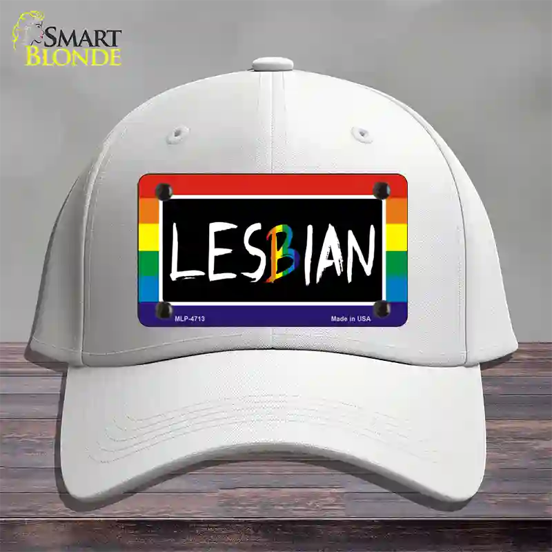 Lesbian Novelty License Plate Hat Cotton / White