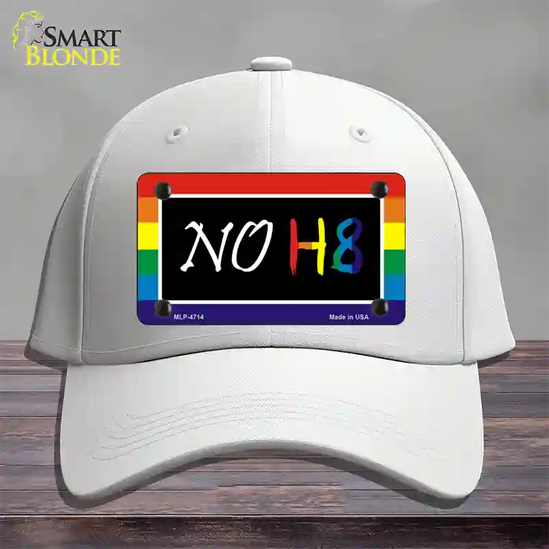 NO H8 Novelty License Plate Hat Cotton / White