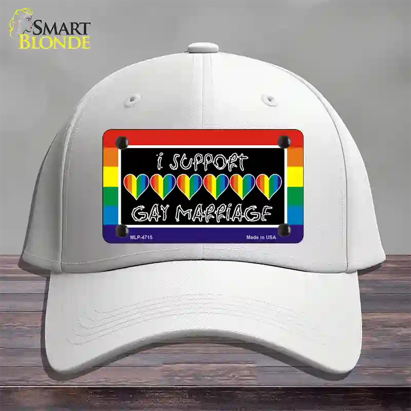 Support Gay Marriage Novelty License Plate Hat Cotton / White