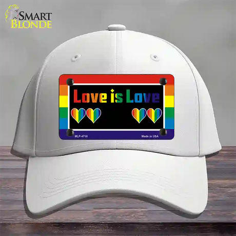 Love Is Love Novelty License Plate Hat Cotton / White