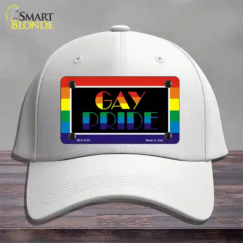 Gay Pride Novelty License Plate Hat Cotton / White