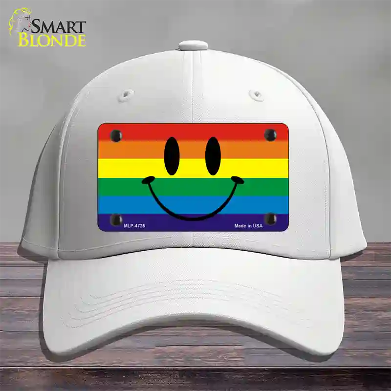 Smiley Face Novelty License Plate Hat Cotton / White