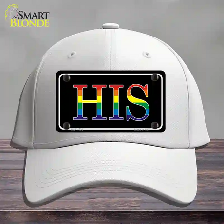 His Rainbow Novelty License Plate Hat Cotton / White